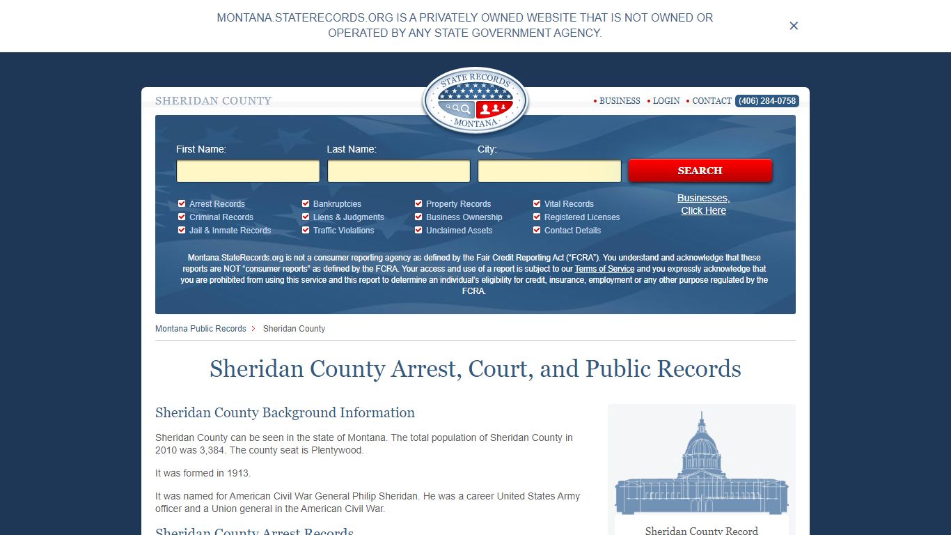 Sheridan County Arrest, Court, and Public Records